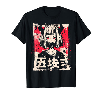 Goth Grunge Demon Anime Waifu Horror T-Shirt - Trendy Graphic for Adults - T-Shirt, Sweatshirt, Hoodie
