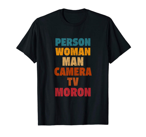 Person Camera Tv Moron Distressed T-Shirt - Trendy Graphic for Adults - T-Shirt, Sweatshirt, Hoodie