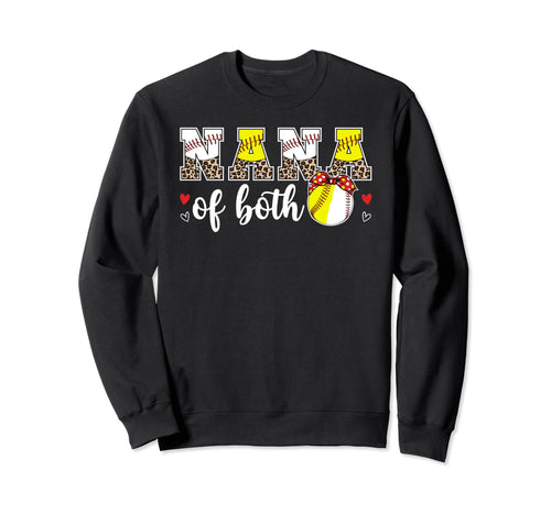 Nana Both Leopard Baseball Softball Sweatshirt - Novelty Apparel Unisex - T-Shirt, Sweatshirt, Hoodie