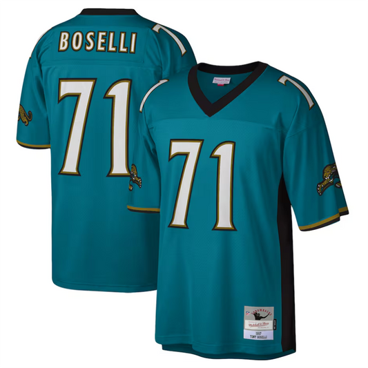 #71 Tony Boselli Player J.Jaguars Teal Mitchell & Ness Legacy Replica Football Jerseys football jersey product view 1