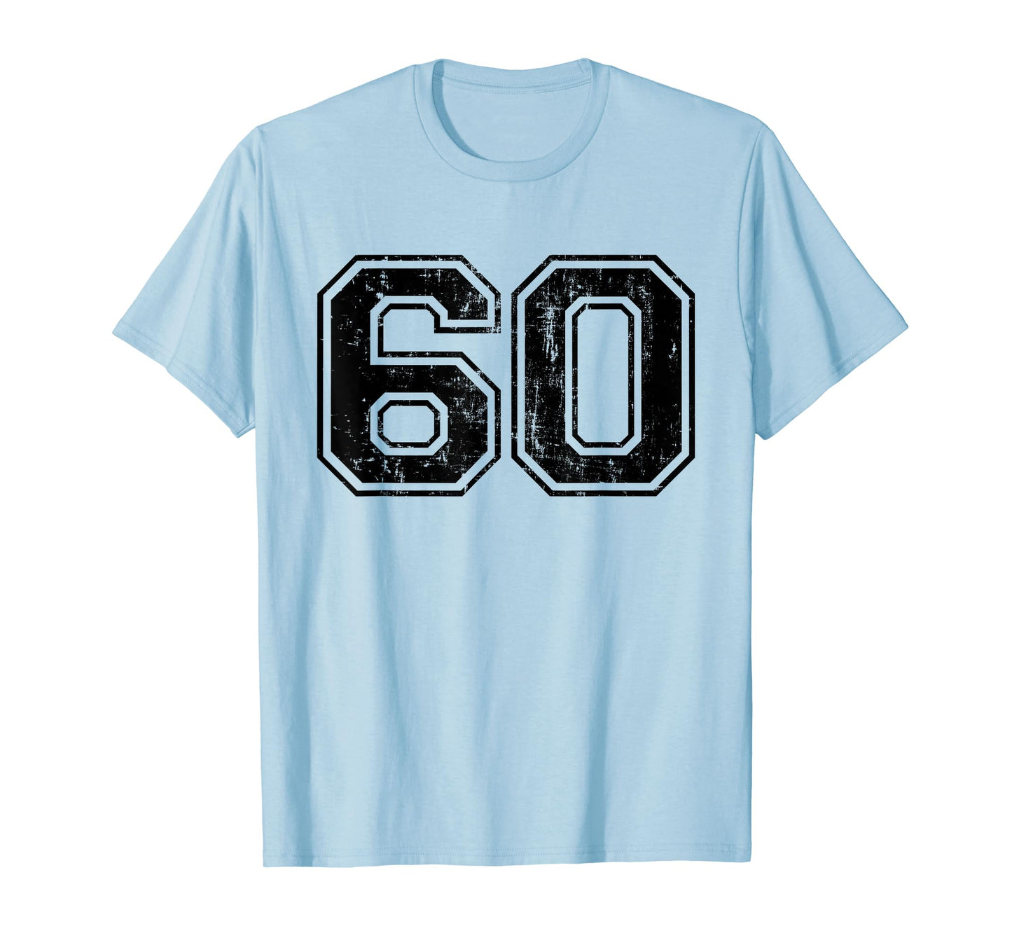 Number 60 Varsity Distressed Sport Team T-Shirt - Graphic Print Men Women - T-Shirt, Sweatshirt, Hoodie