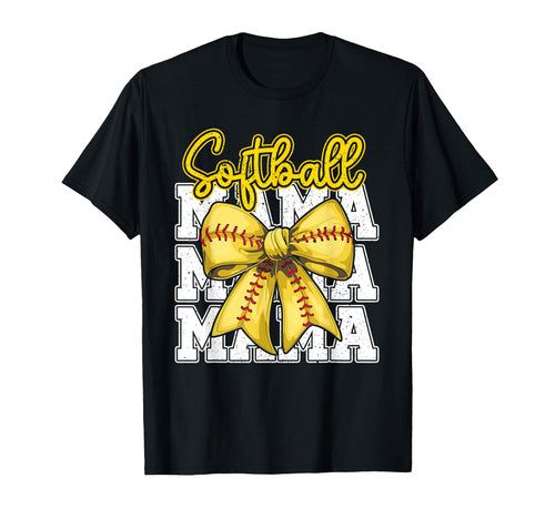Softball Mama Coquette Bow Sport Mom T-Shirt - Aesthetic Graphic Men Women - T-Shirt, Sweatshirt, Hoodie