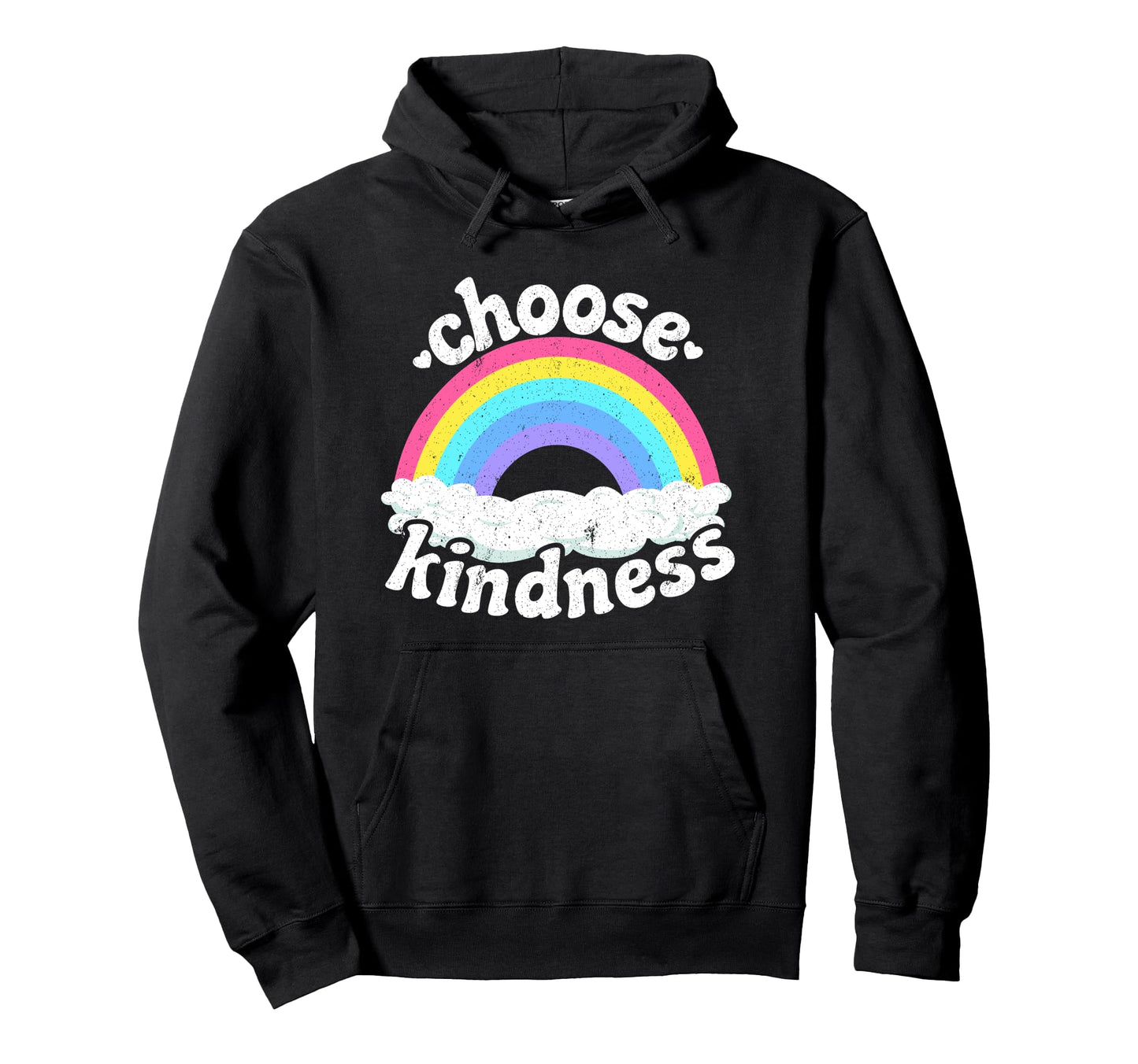 Positive Anti Bullying Rainbow Peace Hoodie - Minimalist Print Men Women - T-Shirt, Sweatshirt, Hoodie