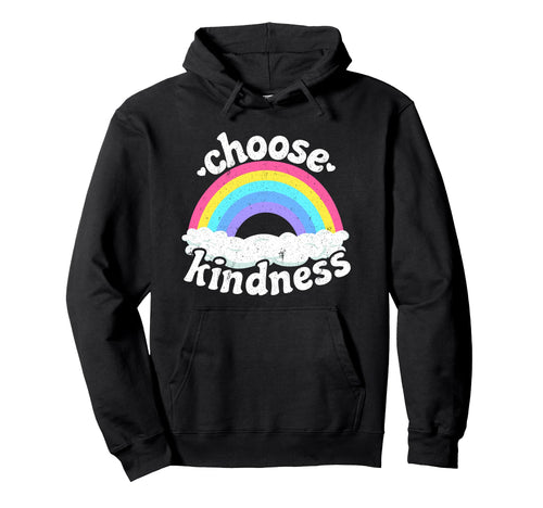 Positive Anti Bullying Rainbow Peace Hoodie - Minimalist Print Men Women - T-Shirt, Sweatshirt, Hoodie