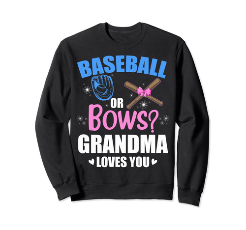 Baseball Or Bows Gender Reveal Sweatshirt - Graphic Print for Adults - T-Shirt, Sweatshirt, Hoodie