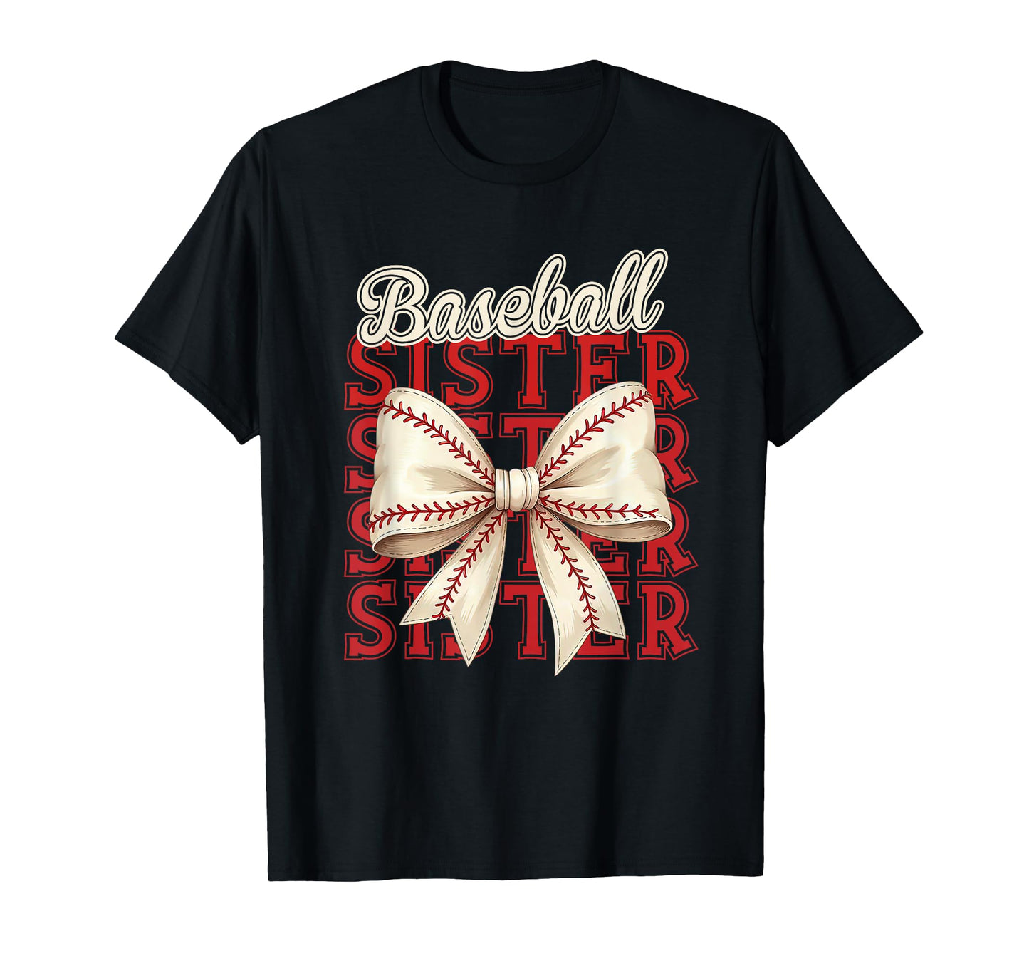 Baseball Sister Coquette Bow Baseball T-Shirt - Aesthetic Graphic Men Women - T-Shirt, Sweatshirt, Hoodie