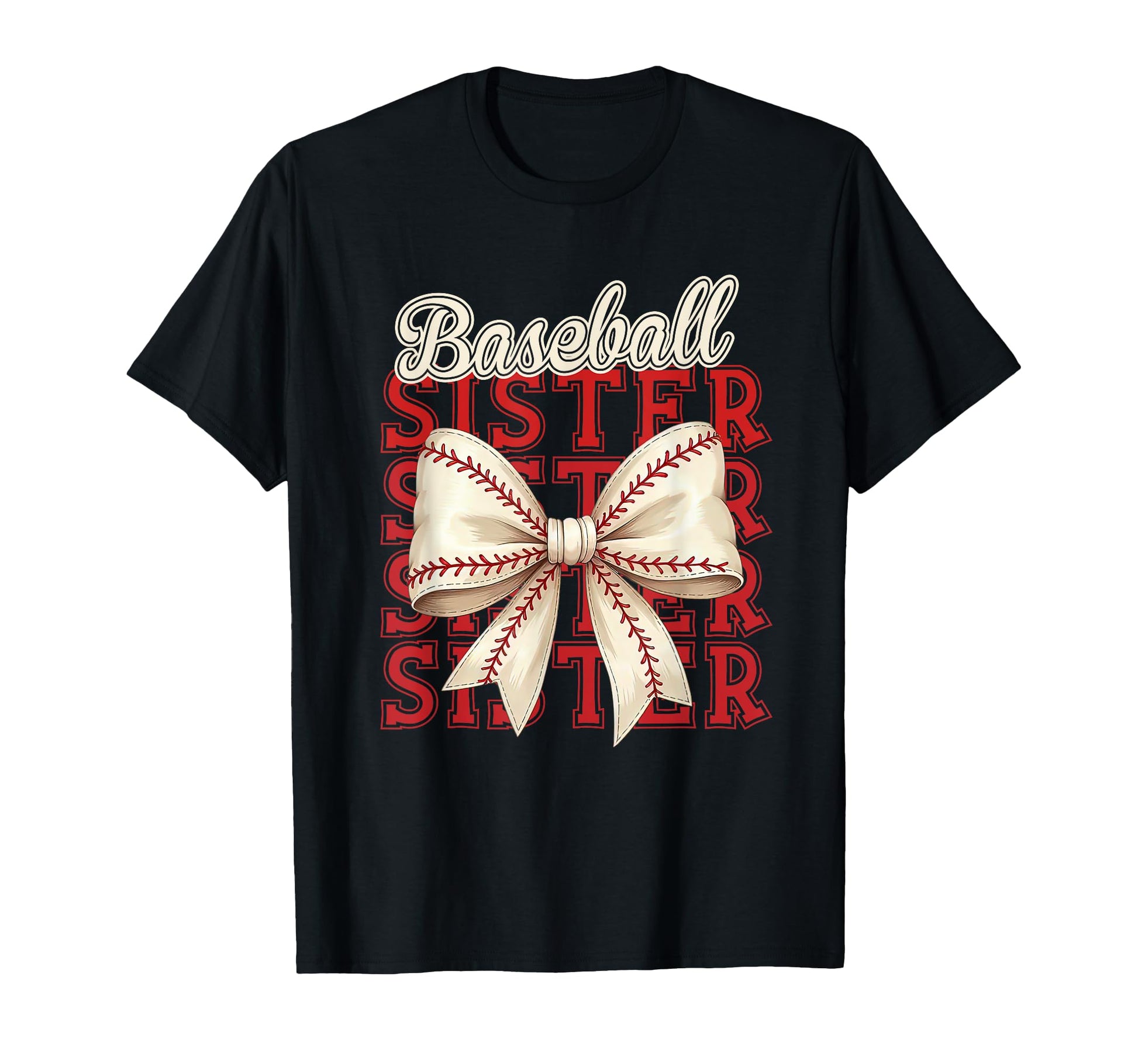 Baseball Sister Coquette Bow Baseball T-Shirt - Aesthetic Graphic Men Women - T-Shirt, Sweatshirt, Hoodie