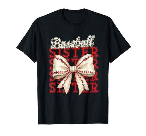 Baseball Sister Coquette Bow Baseball T-Shirt - Aesthetic Graphic Men Women - T-Shirt, Sweatshirt, Hoodie
