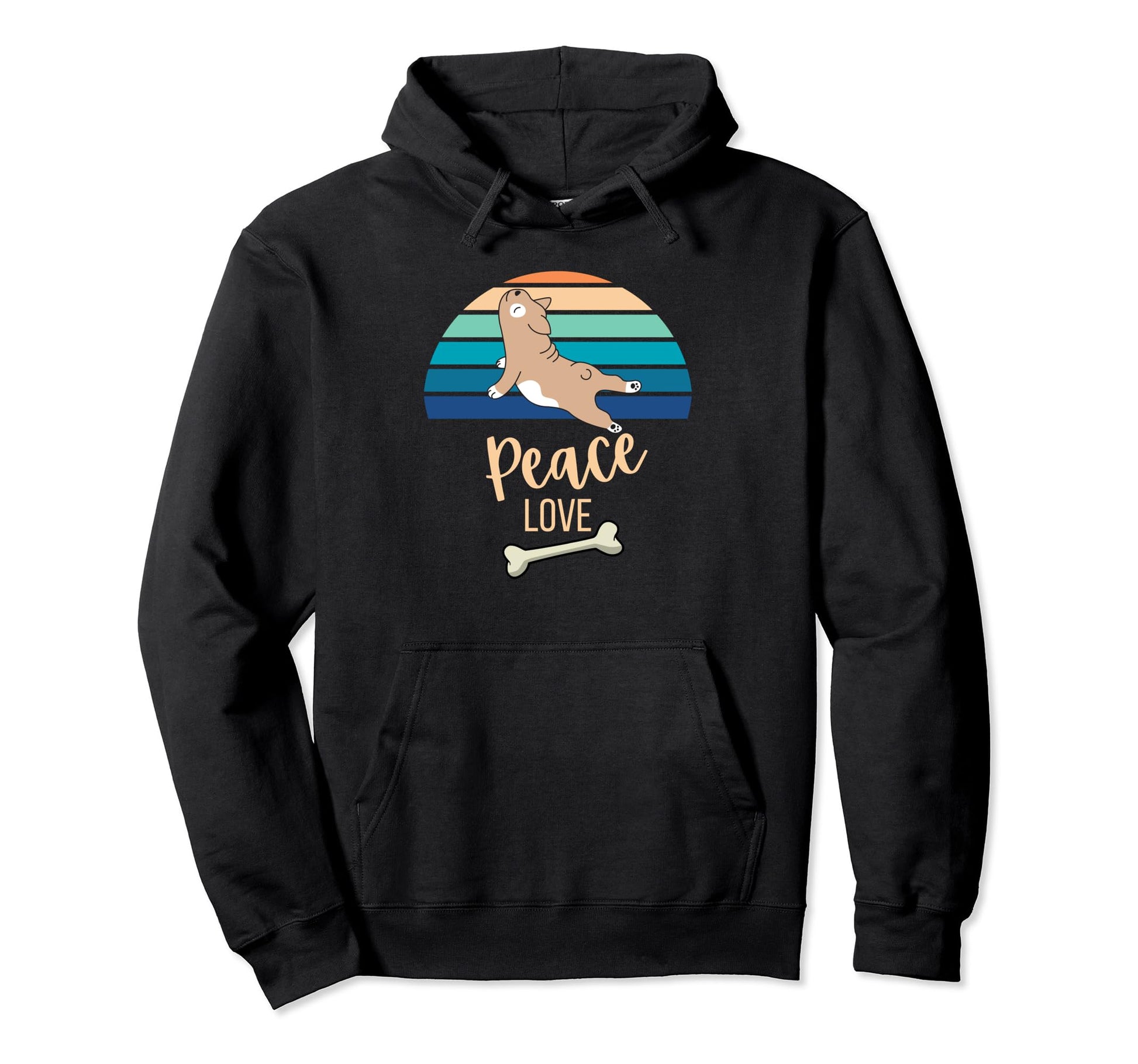 Dog Lover Peace Love Dogs Puppy Hoodie - Aesthetic Graphic Men Women - T-Shirt, Sweatshirt, Hoodie