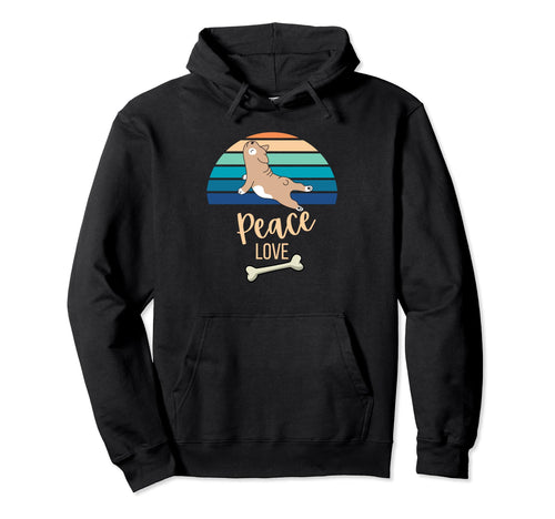 Dog Lover Peace Love Dogs Puppy Hoodie - Aesthetic Graphic Men Women - T-Shirt, Sweatshirt, Hoodie