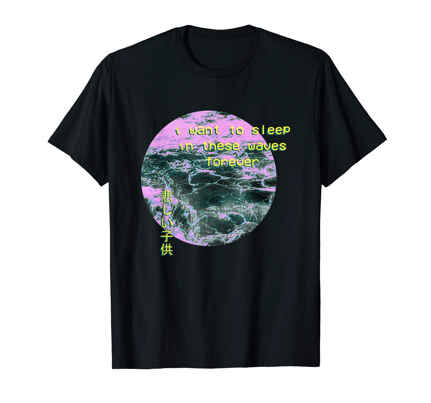 Aesthetic Vaporwave Waves Emotional T-Shirt - Minimalist Print Men Women - T-Shirt, Sweatshirt, Hoodie
