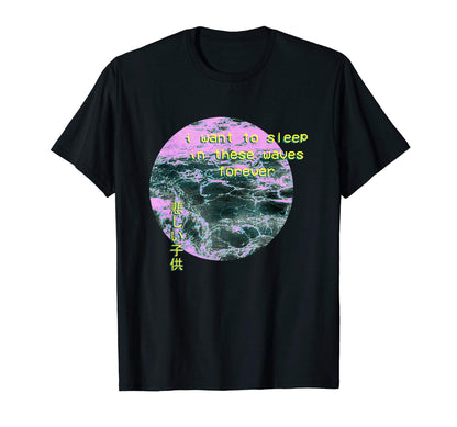 Aesthetic Vaporwave Waves Emotional T-Shirt - Minimalist Print Men Women - T-Shirt, Sweatshirt, Hoodie