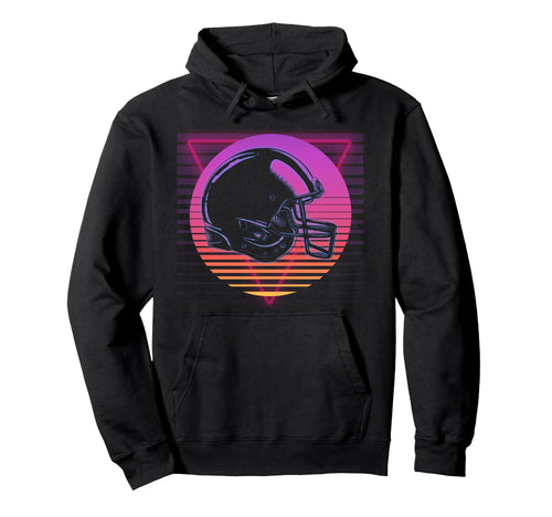 Football Ball Helmet Vaporwave 80S 90S Hoodie - Unique Graphic Unisex - T-Shirt, Sweatshirt, Hoodie