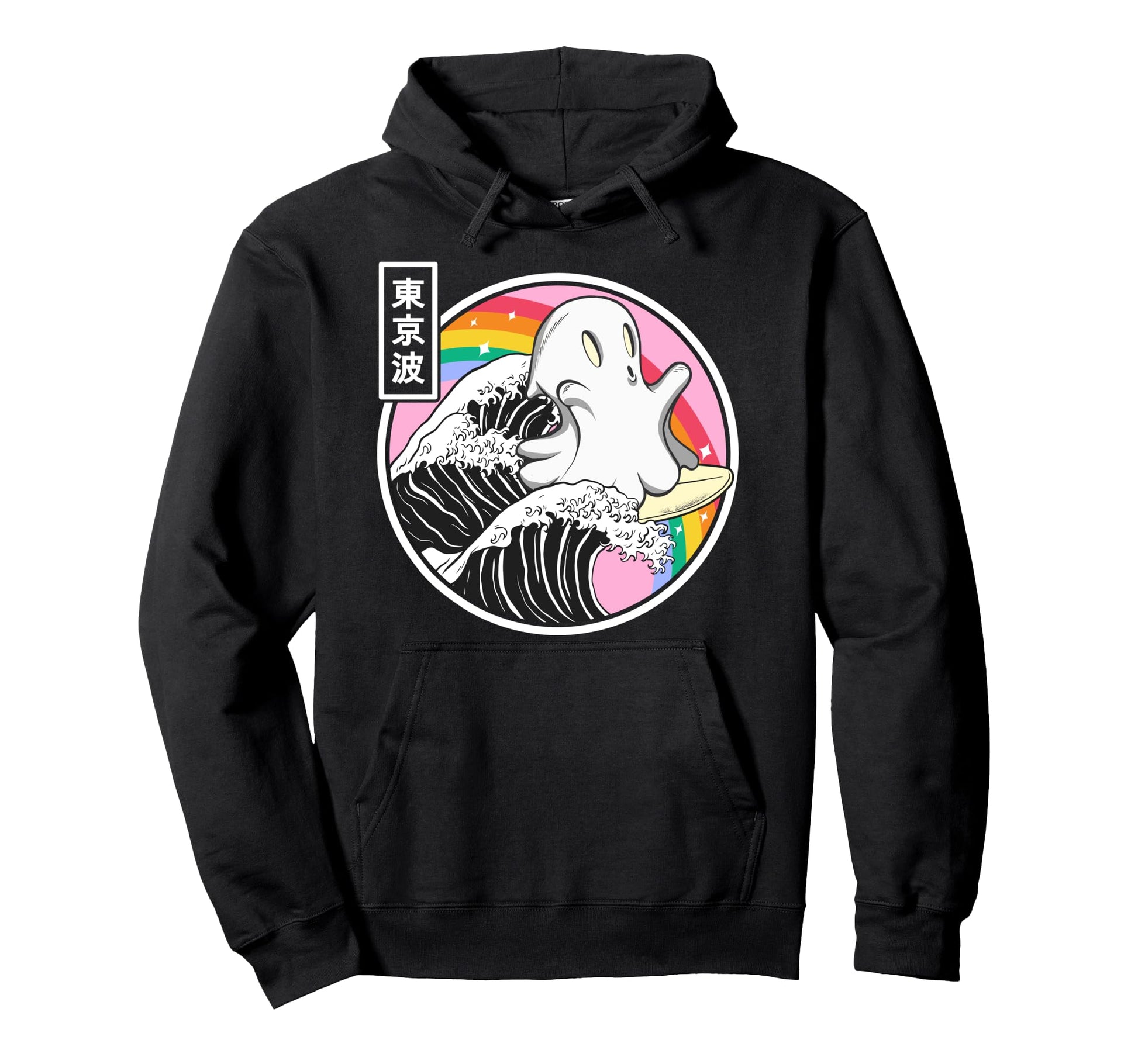 Surfing Ghost Japan Kanagawa Wave Hoodie - Custom Art Print Men Women - T-Shirt, Sweatshirt, Hoodie