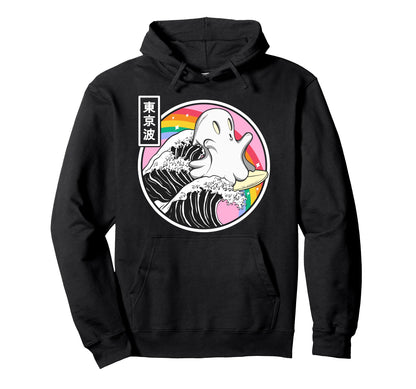 Surfing Ghost Japan Kanagawa Wave Hoodie - Custom Art Print Men Women - T-Shirt, Sweatshirt, Hoodie