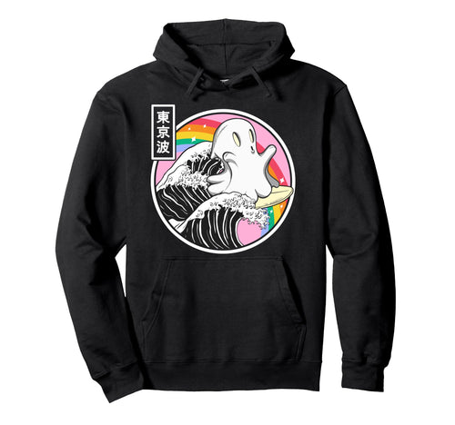 Surfing Ghost Japan Kanagawa Wave Hoodie - Custom Art Print Men Women - T-Shirt, Sweatshirt, Hoodie