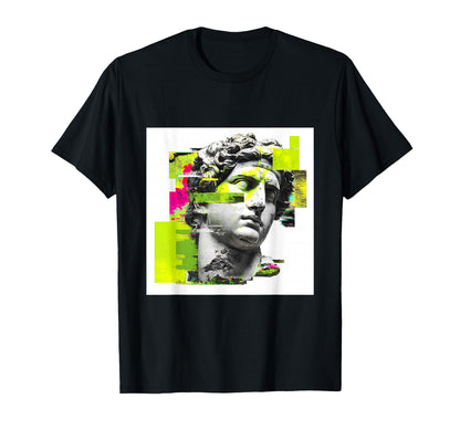 Glitch Art Classical Statue T-Shirt - Minimalist Print for Adults - T-Shirt, Sweatshirt, Hoodie