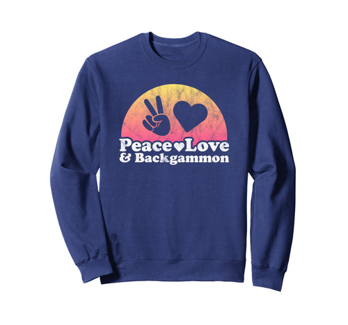 Peace Love And Backgammon Sweatshirt - Trendy Graphic for Adults - T-Shirt, Sweatshirt, Hoodie