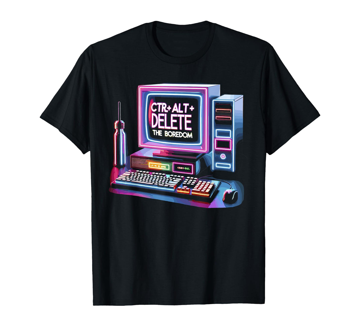 Ctrl Alt Delete Boredom Vaporwave 90S T-Shirt - Unique Graphic for Adults - T-Shirt, Sweatshirt, Hoodie