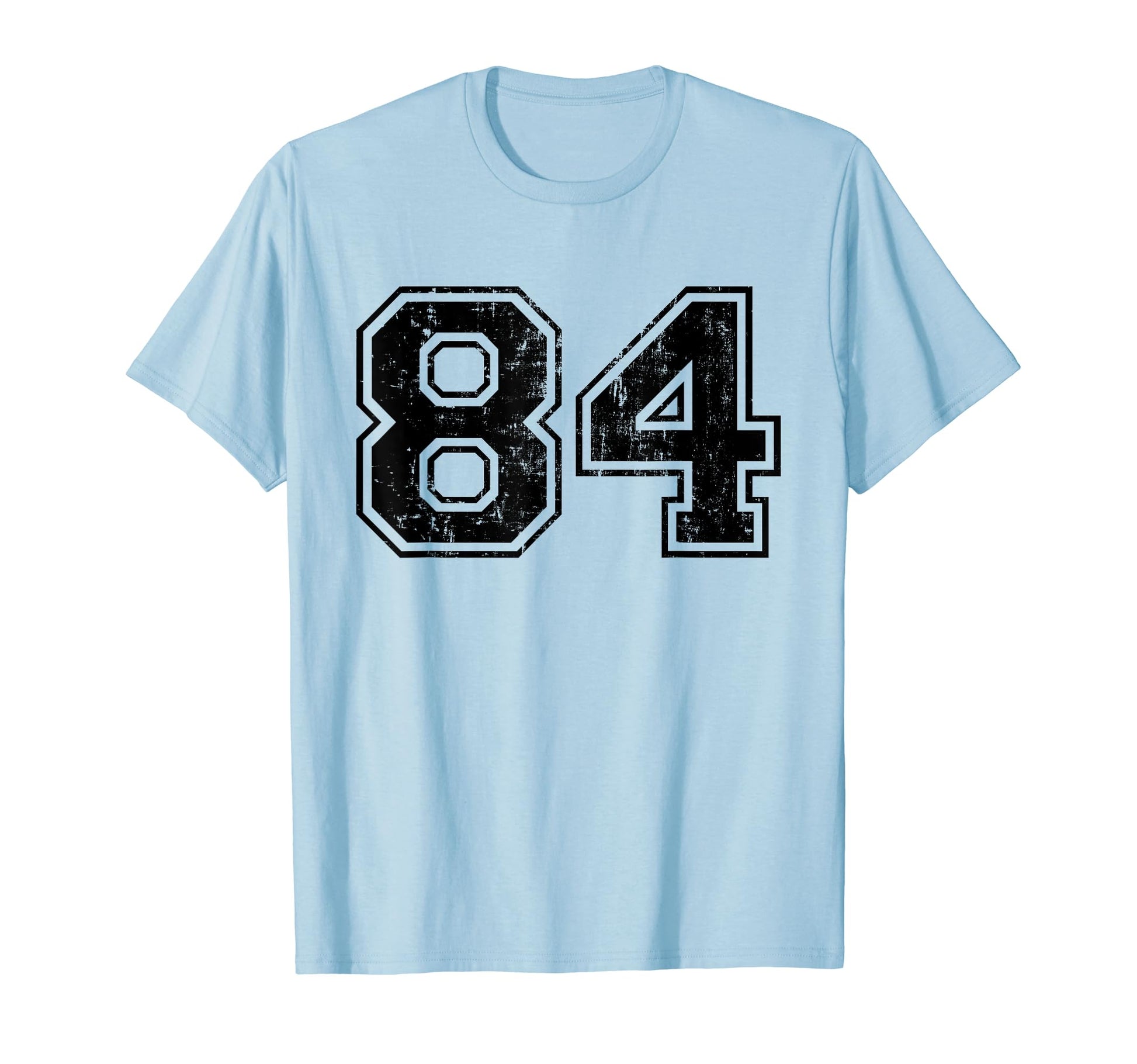 Number 84 Varsity Distressed Sport T-Shirt - Novelty Apparel for Adults - T-Shirt, Sweatshirt, Hoodie