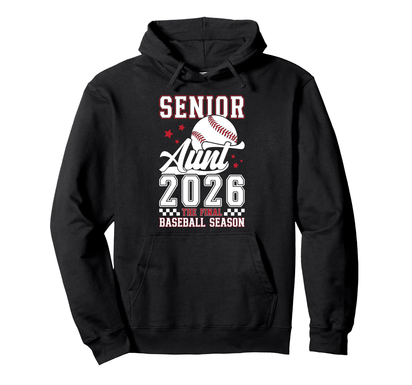 Baseball Senior Aunt 2026 Baseball Hoodie - Minimalist Print for Adults - T-Shirt, Sweatshirt, Hoodie