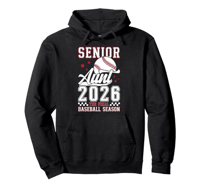 Baseball Senior Aunt 2026 Baseball Hoodie - Minimalist Print for Adults - T-Shirt, Sweatshirt, Hoodie