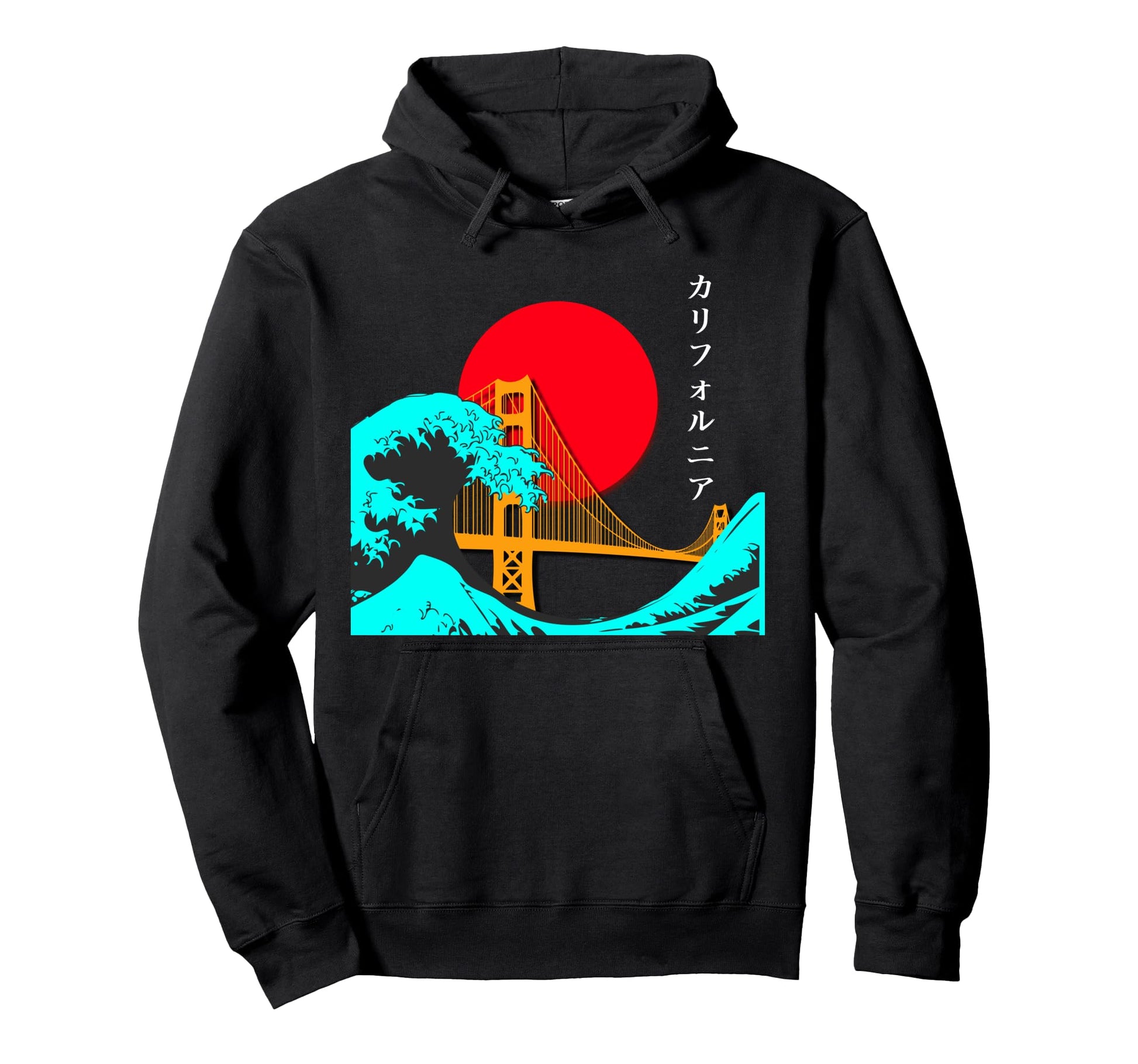 Vaporwave Aesthetic Japan Golden Gate Hoodie - Custom Art Print for Adults - T-Shirt, Sweatshirt, Hoodie