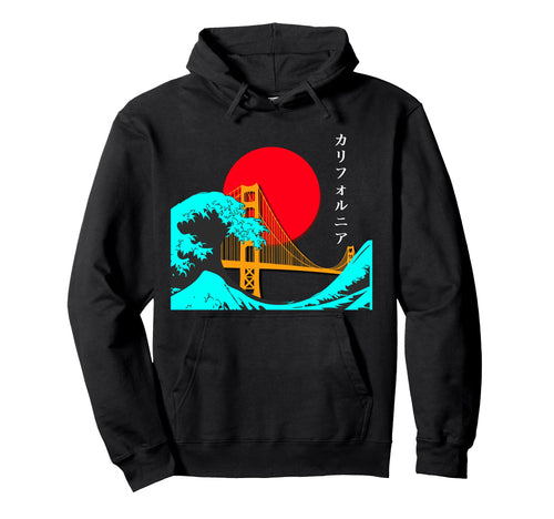 Vaporwave Aesthetic Japan Golden Gate Hoodie - Custom Art Print for Adults - T-Shirt, Sweatshirt, Hoodie