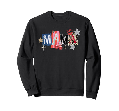 Rock Mama Leopard Cherry Stars Lips Sweatshirt - Minimalist Print Unisex - T-Shirt, Sweatshirt, Hoodie
