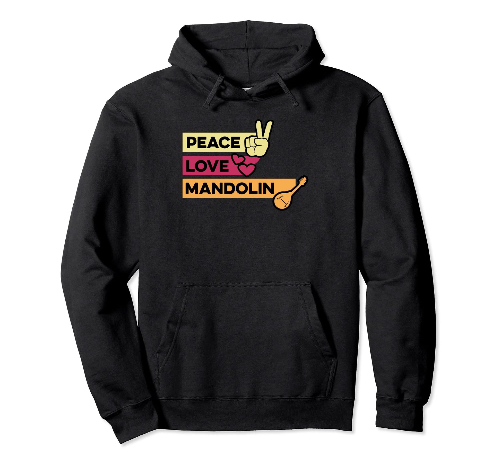 Peace Love Mandolin Maestro Hoodie - Streetwear Style Unisex - T-Shirt, Sweatshirt, Hoodie