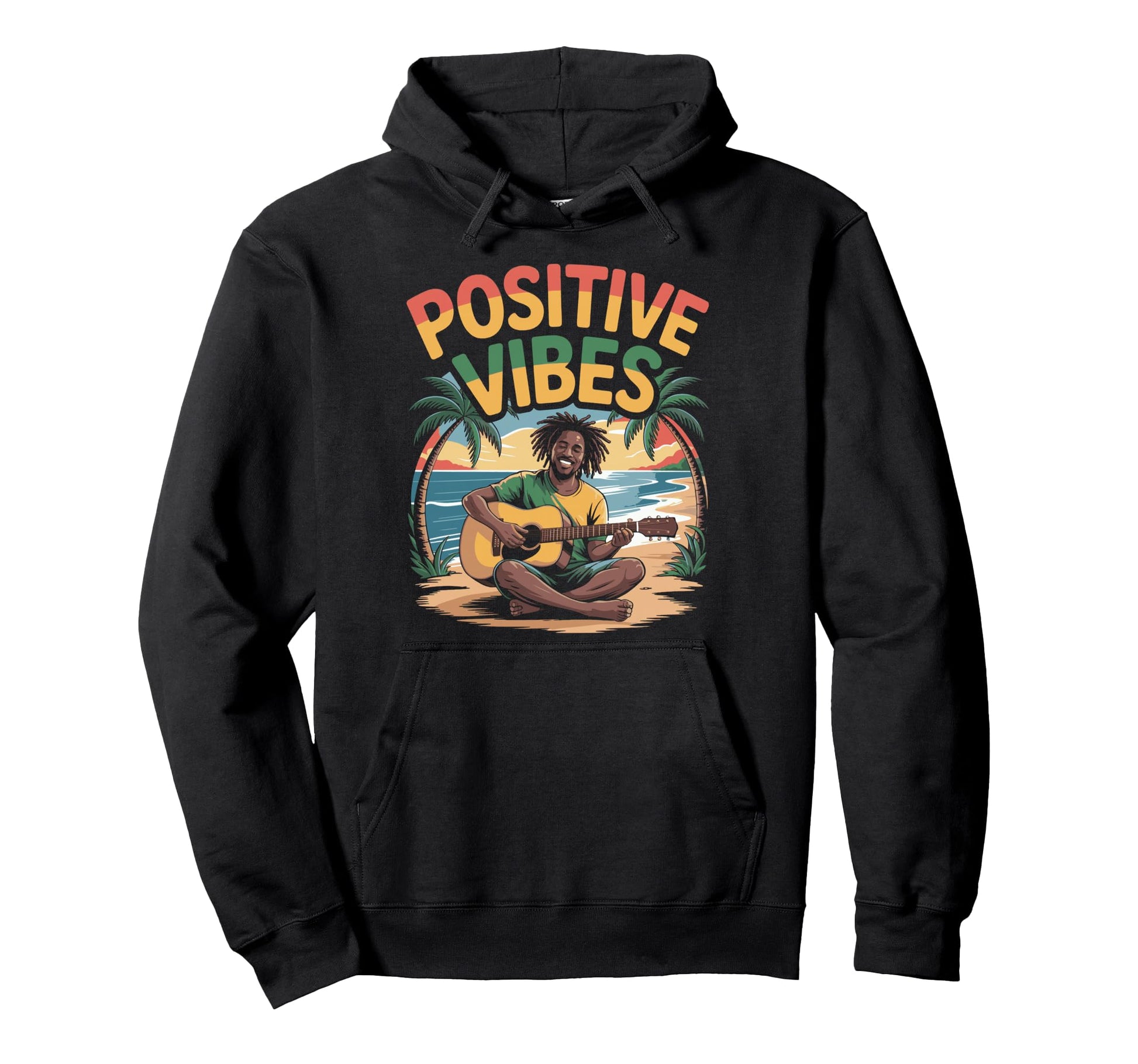 Rasta Positive Vibes Reggae Jamaican Hoodie - Casual Everyday Wear Unisex - T-Shirt, Sweatshirt, Hoodie
