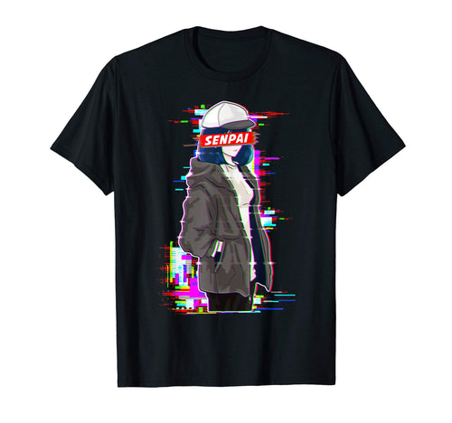 Senpai Vaporwave Aesthetic Anime T-Shirt - Minimalist Print for Adults - T-Shirt, Sweatshirt, Hoodie
