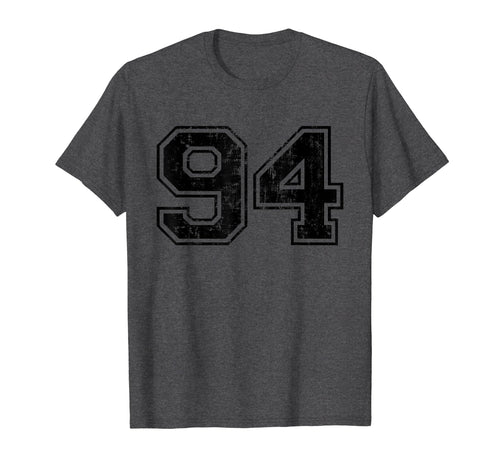 Number 94 Varsity Distressed Sport T-Shirt - Fun Novelty Design Unisex - T-Shirt, Sweatshirt, Hoodie