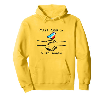 Make America Kind Again Shaking Hands Hoodie - Trendy Graphic Men Women - T-Shirt, Sweatshirt, Hoodie