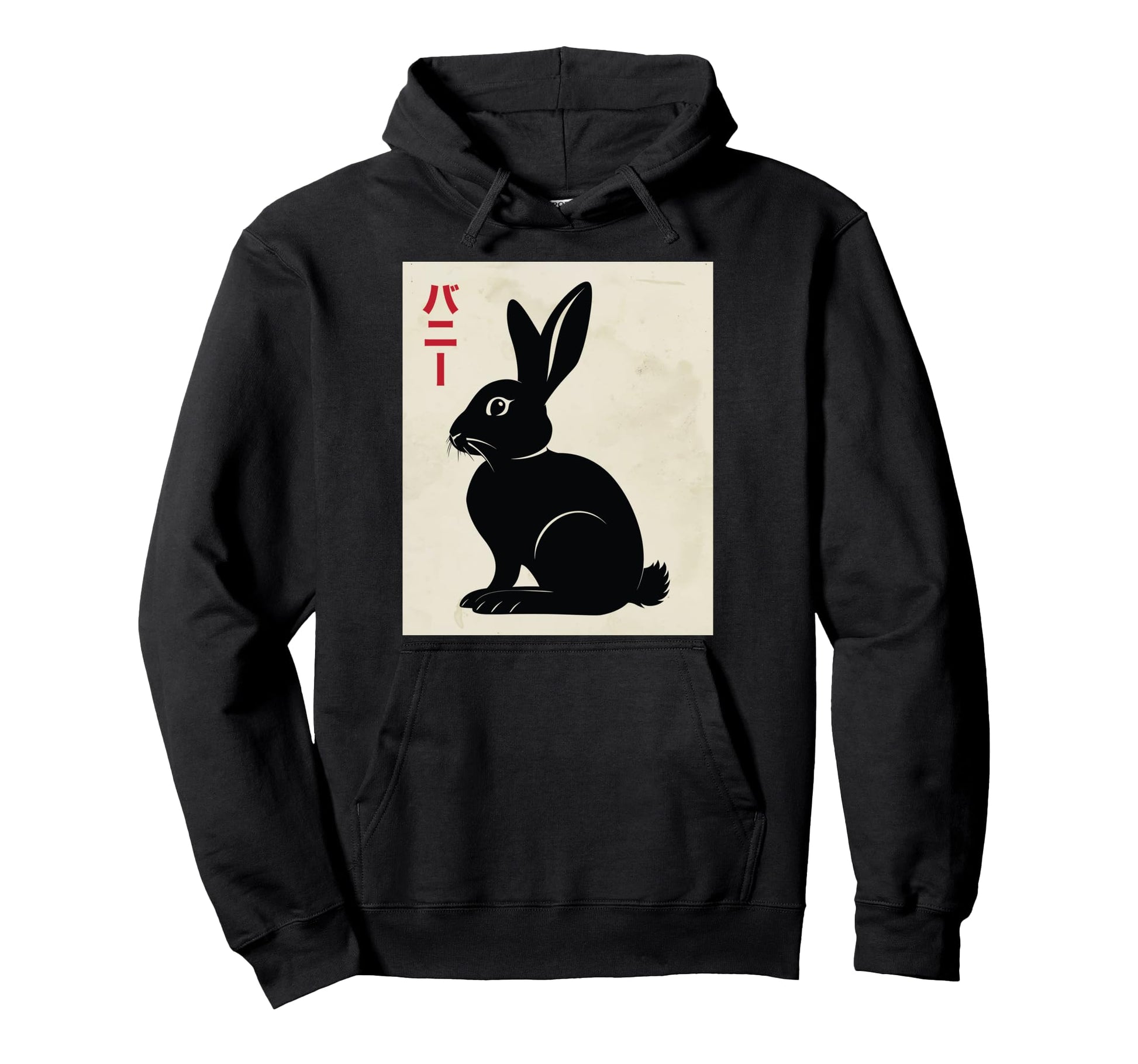 Rabbit Ukiyo E Art Japan Theme Pastel Hoodie - Novelty Apparel for Adults - T-Shirt, Sweatshirt, Hoodie