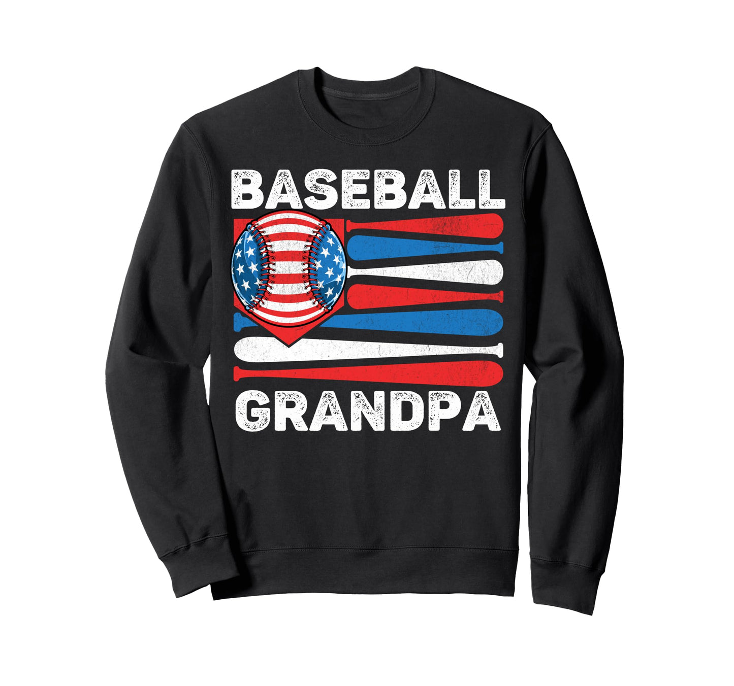 Baseball Grandpa American Flag 4Th Sweatshirt - Novelty Apparel Unisex - T-Shirt, Sweatshirt, Hoodie