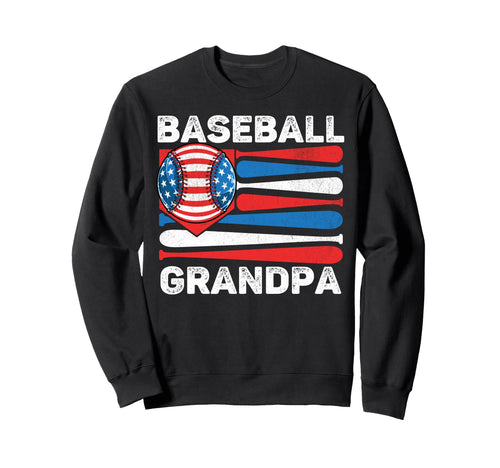 Baseball Grandpa American Flag 4Th Sweatshirt - Novelty Apparel Unisex - T-Shirt, Sweatshirt, Hoodie