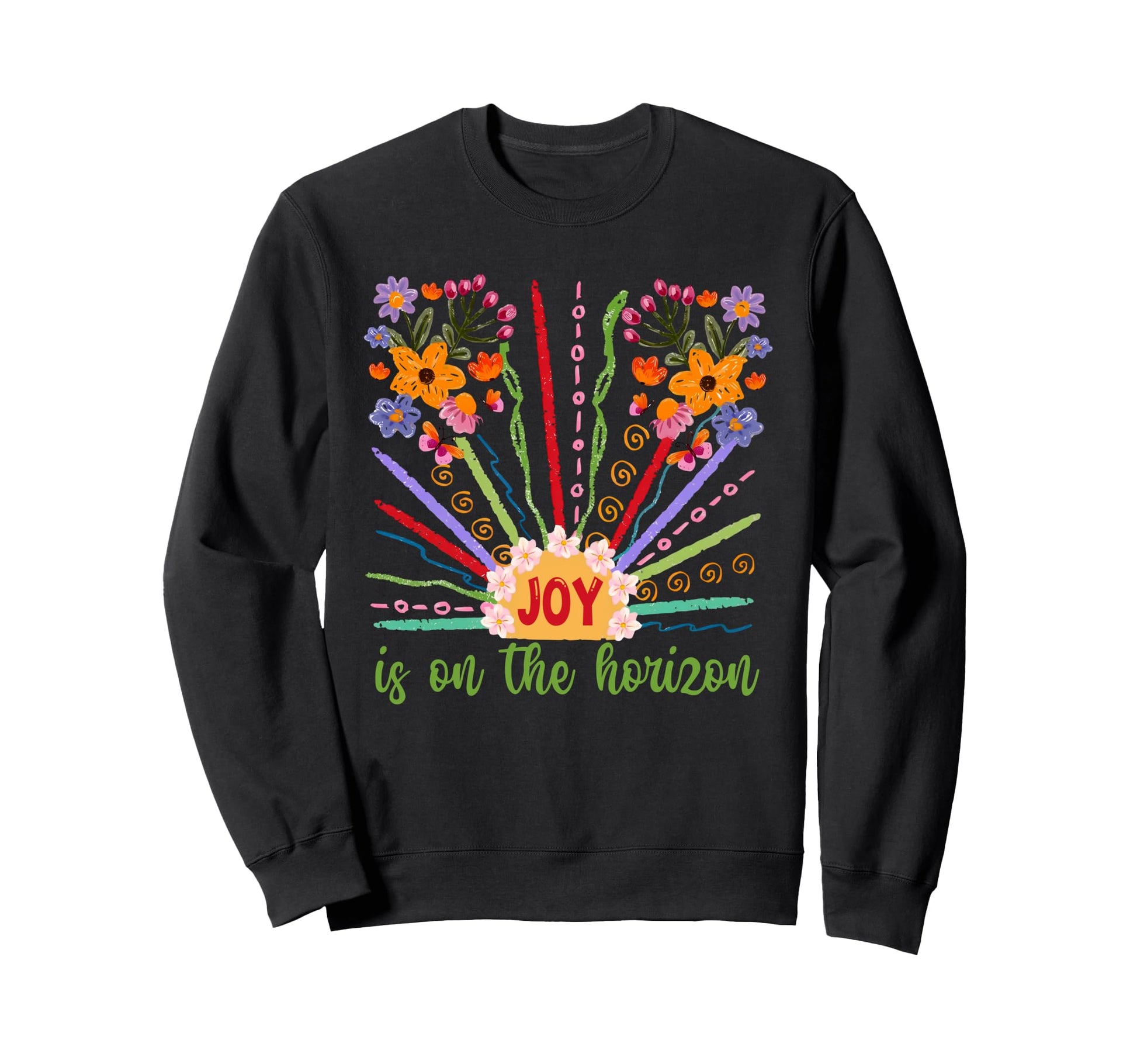 Boho Joy Is Horizon Boho Hippie Sweatshirt - Casual Everyday Wear Unisex - T-Shirt, Sweatshirt, Hoodie