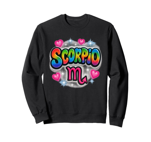 Scorpio Zodiac Sign Rainbow Airbrush Sweatshirt - Graphic Print for Adults - T-Shirt, Sweatshirt, Hoodie