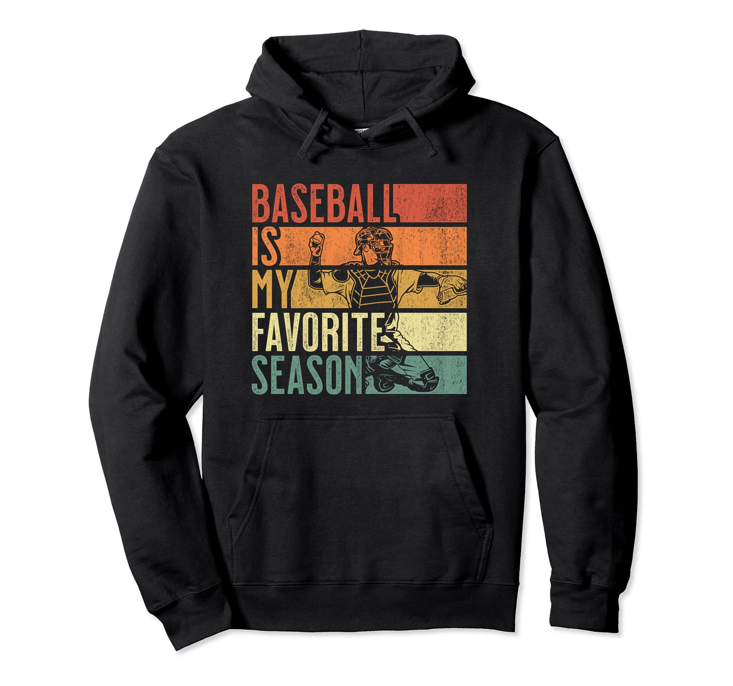 Distressed Baseball Is My Favorite Season Hoodie - Graphic Print Men Women - T-Shirt, Sweatshirt, Hoodie