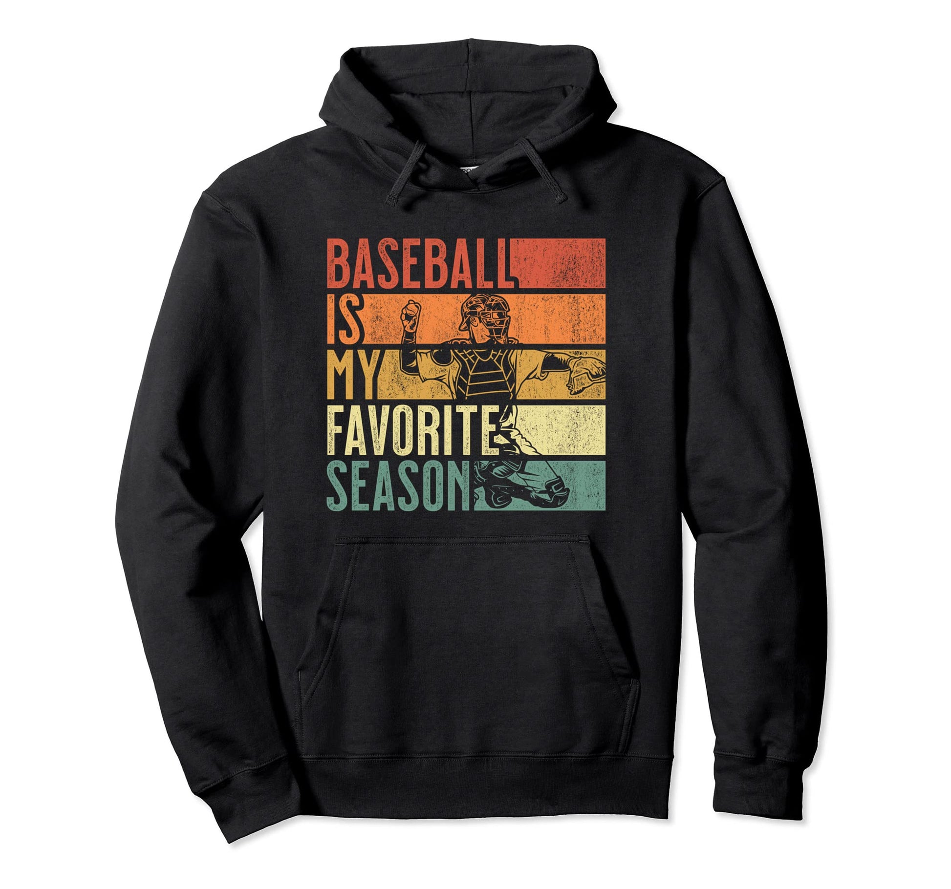 Distressed Baseball Is My Favorite Season Hoodie - Graphic Print Men Women - T-Shirt, Sweatshirt, Hoodie