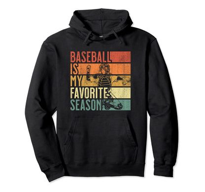 Distressed Baseball Is My Favorite Season Hoodie - Graphic Print Men Women - T-Shirt, Sweatshirt, Hoodie