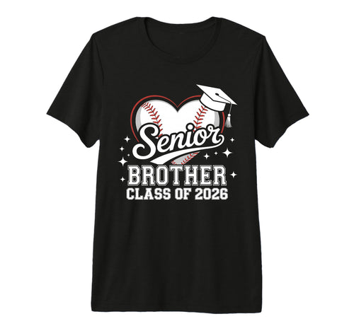Senior Brother Class 2026 Baseball T-Shirt - Graphic Print for Adults - T-Shirt, Sweatshirt, Hoodie