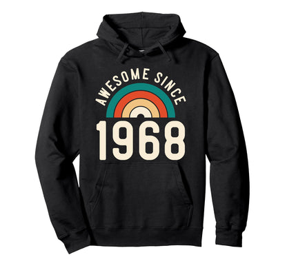 Awesome Since 1968 Rainbow 54Th Hoodie - Custom Art Print Men Women - T-Shirt, Sweatshirt, Hoodie