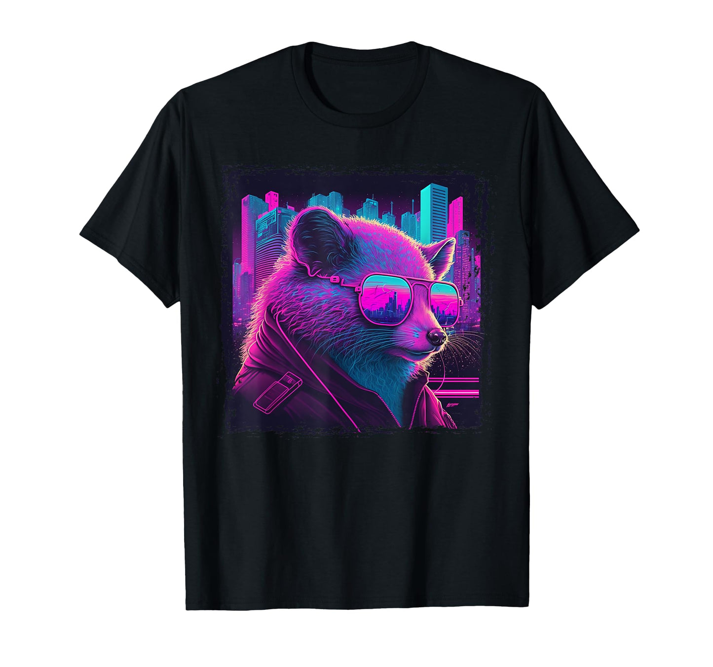 Japanese Aesthetic Synthwave Opossum T-Shirt - Novelty Apparel Unisex - T-Shirt, Sweatshirt, Hoodie