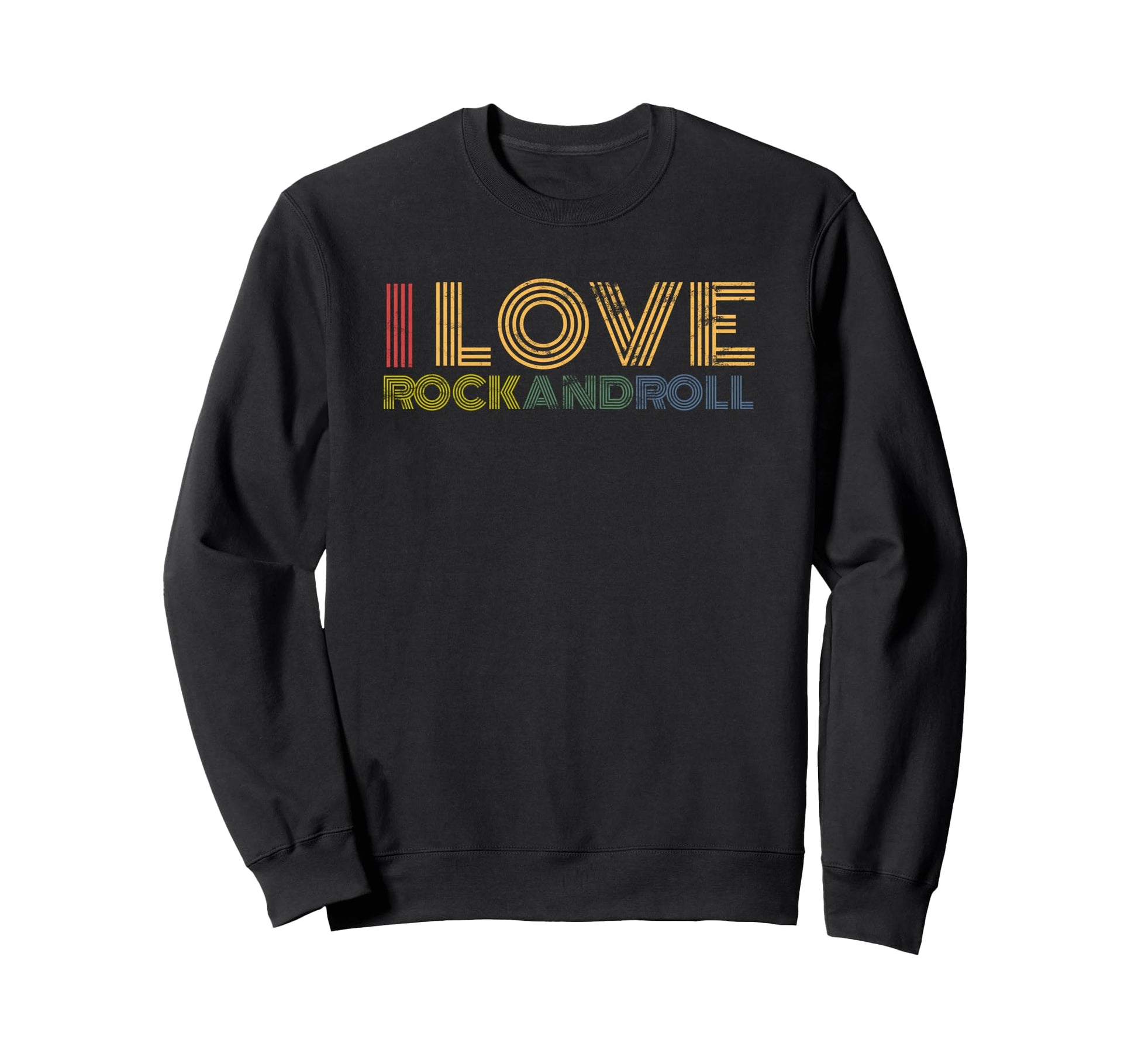 I Love Rock And Roll Rainbow Rock Sweatshirt - Minimalist Print Unisex - T-Shirt, Sweatshirt, Hoodie