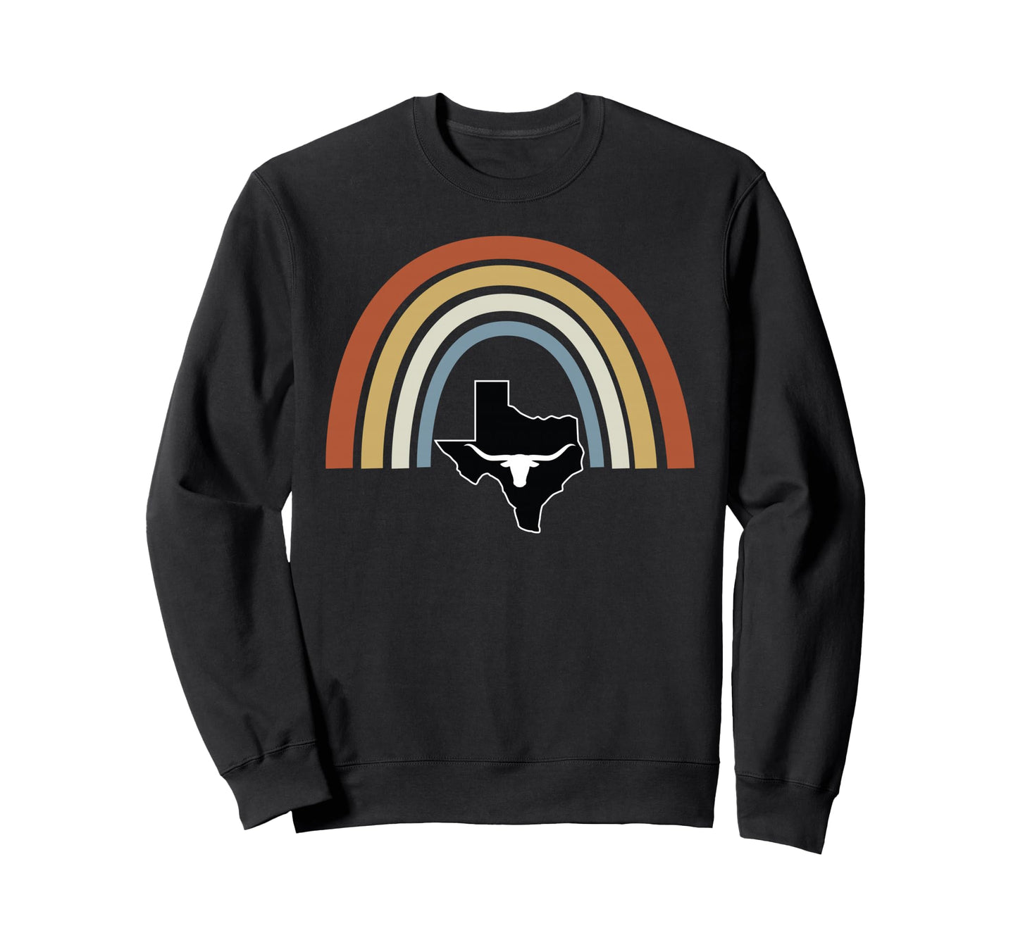 Texas Flag Cowboys Cowgirls Rainbow Sweatshirt - Unique Graphic Unisex - T-Shirt, Sweatshirt, Hoodie