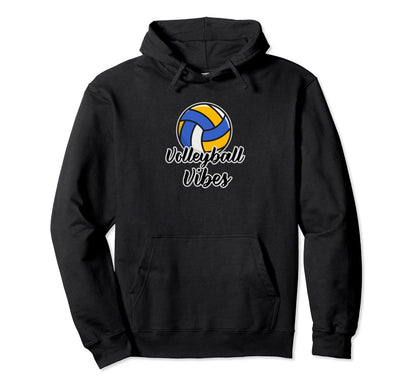 Volleyball Vibes Game Day Volleyball Hoodie - Custom Art Print for Adults - T-Shirt, Sweatshirt, Hoodie