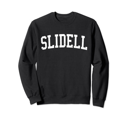 Slidell La Distressed White Sweatshirt - Aesthetic Graphic for Adults - T-Shirt, Sweatshirt, Hoodie