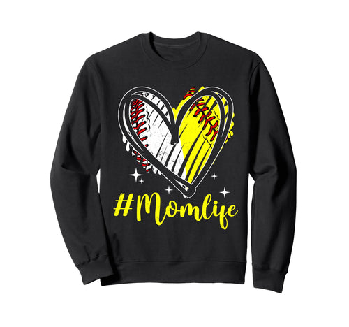 Mom Life Baseball Softball Mom Sweatshirt - Unique Graphic for Adults - T-Shirt, Sweatshirt, Hoodie
